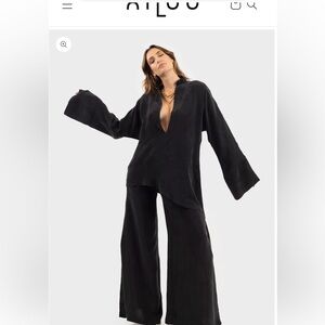 NiLuu NOIR HERA TUNIC Silk TOP NWT Small $440